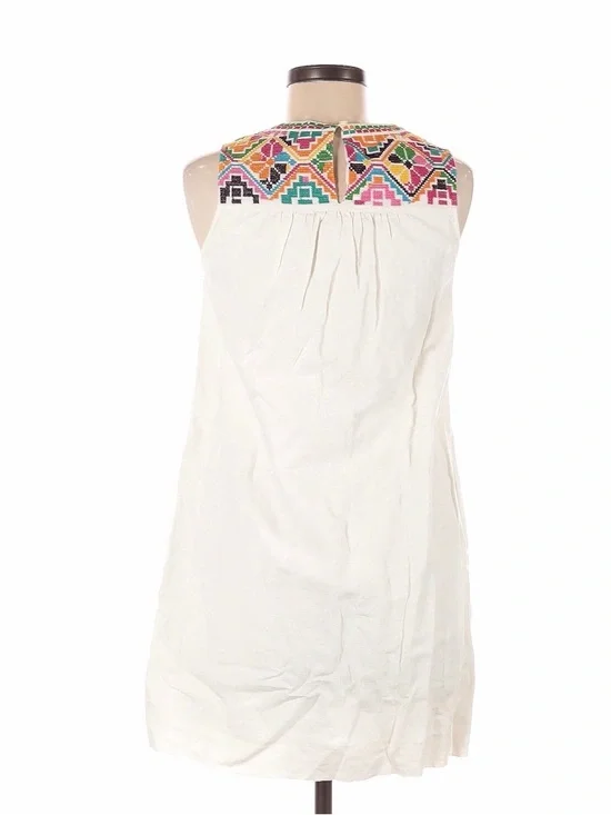 Madewell White Mini Dress with Multicolor Embroidery - Picture 2 of 3